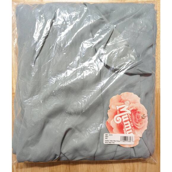 Show Me Your Mumu Heather Halter Slit Maxi Dress Silver Sage Crisp Green, XXS - Picture 4 of 14